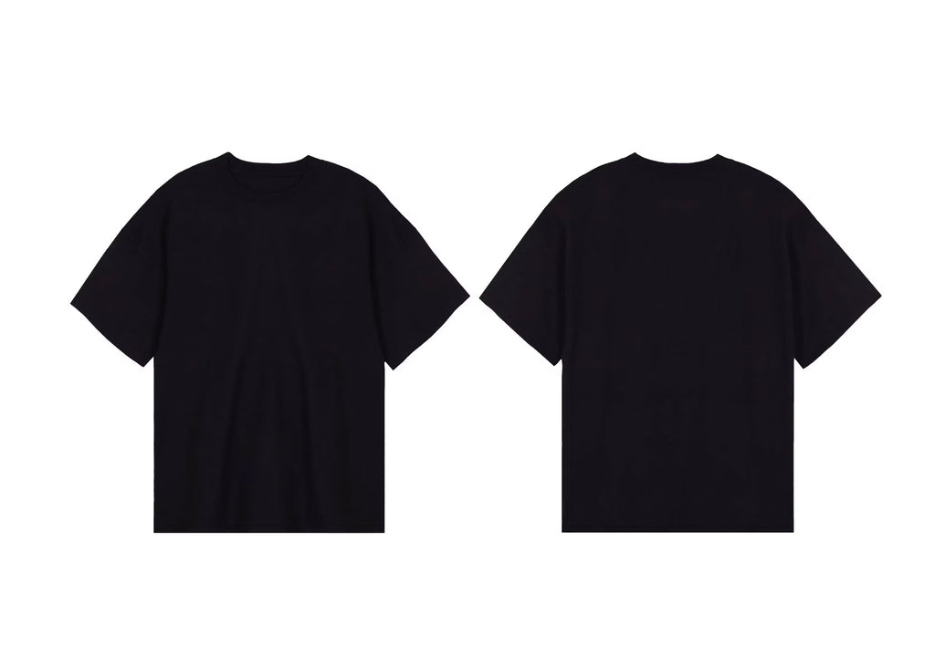 Round Neck Black Oversize Tshirt