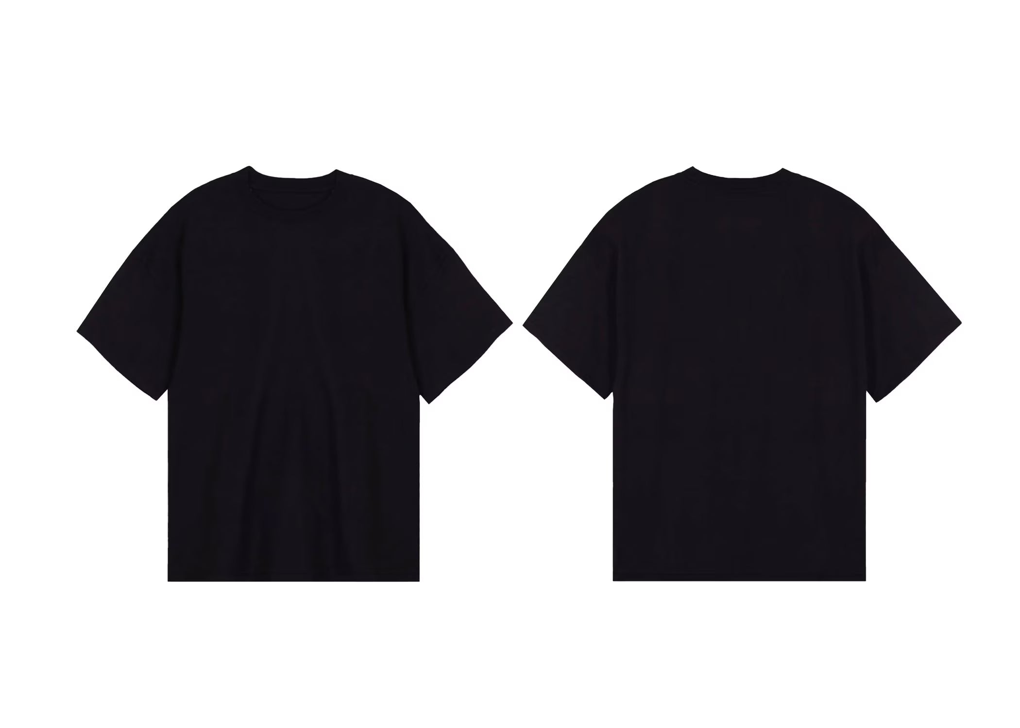 Round Neck Black Oversize Tshirt